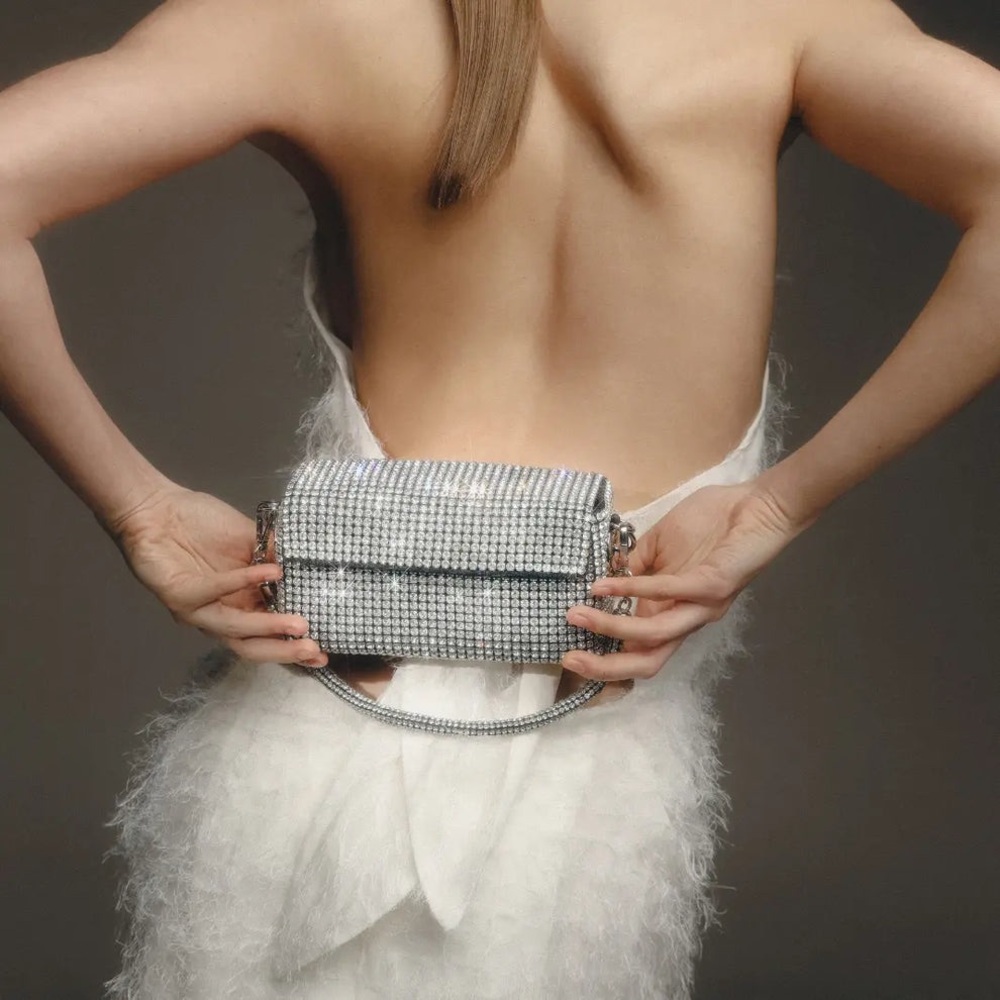 GIARITÉ Rio Silver Rhinestone Bag - Picture 6 of 15